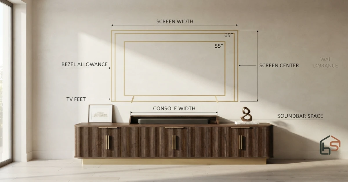 55 vs 65 inch TV wall and stand fit comparison
