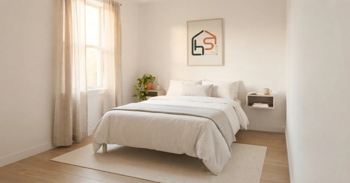 Rug size under twin bed comparison in a lower placement