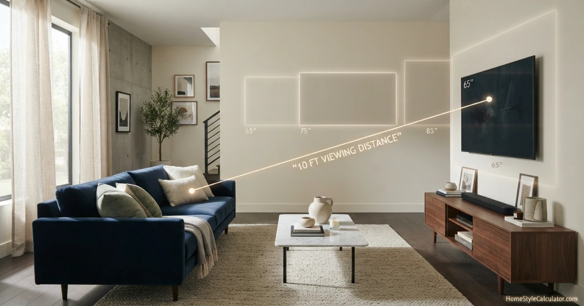 TV size for 10 feet comparison of 65 75 and 85-inch screens