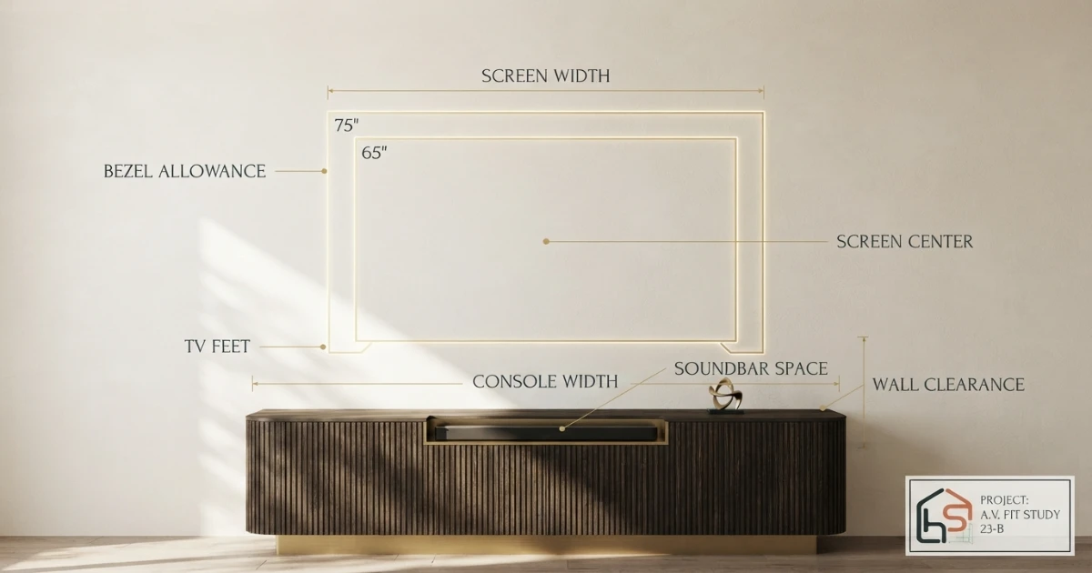 65 vs 75 inch TV wall and media console fit guide