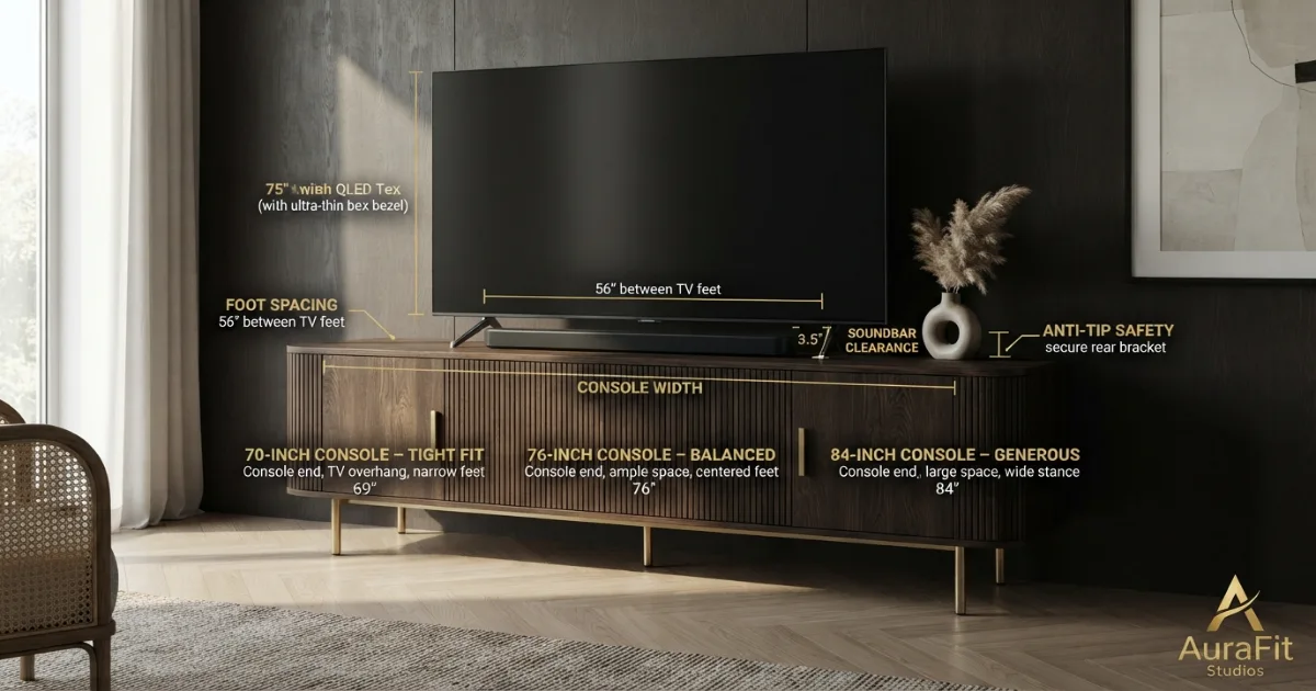 75-inch TV stand and media console width fit guide