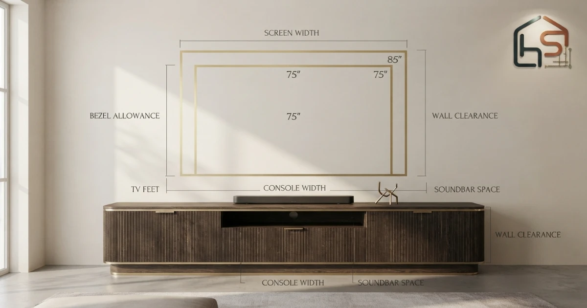 75 vs 85 inch TV wall and media console fit guide