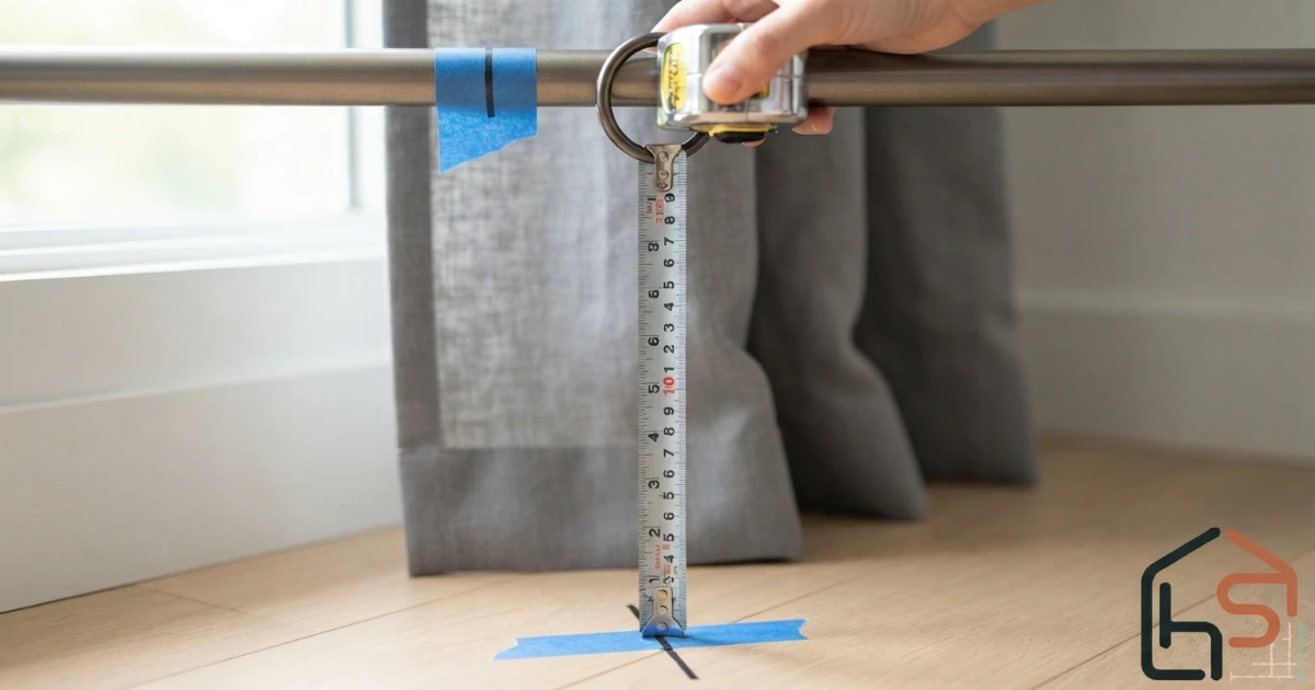 84-inch and 96-inch curtains compared by mounting height and floor finish