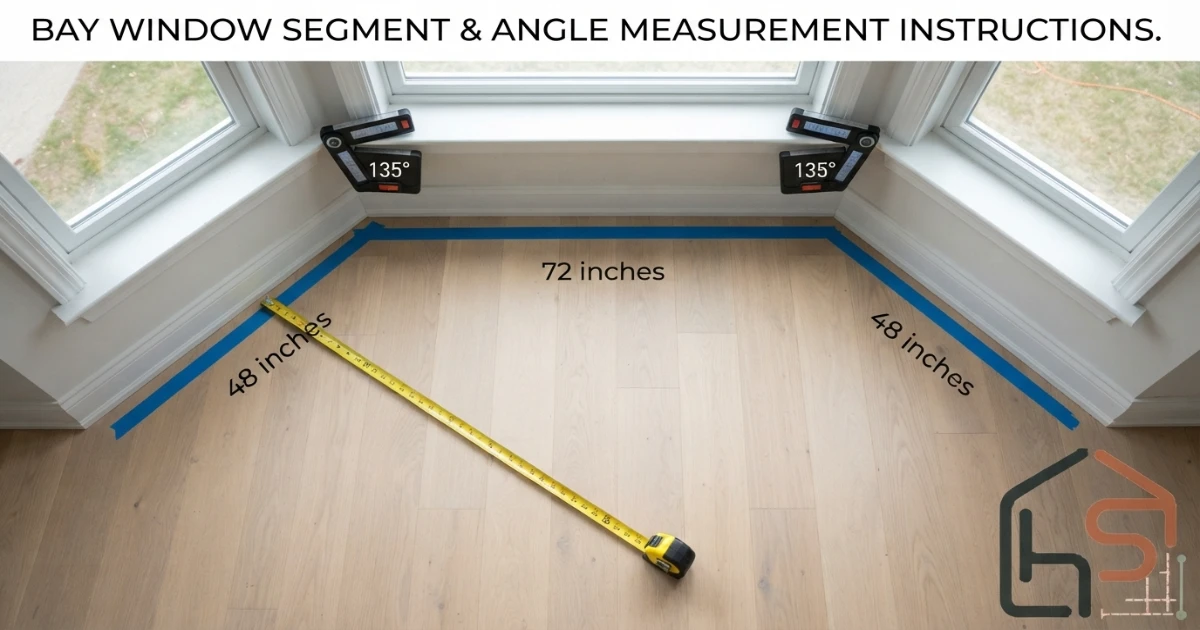 Bay window curtain buying checklist for segment widths corner angles panel count track type and curtain length