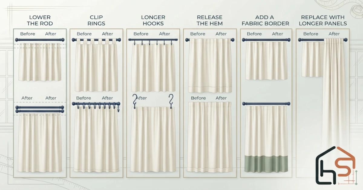 Nine practical fixes for curtains that are too short