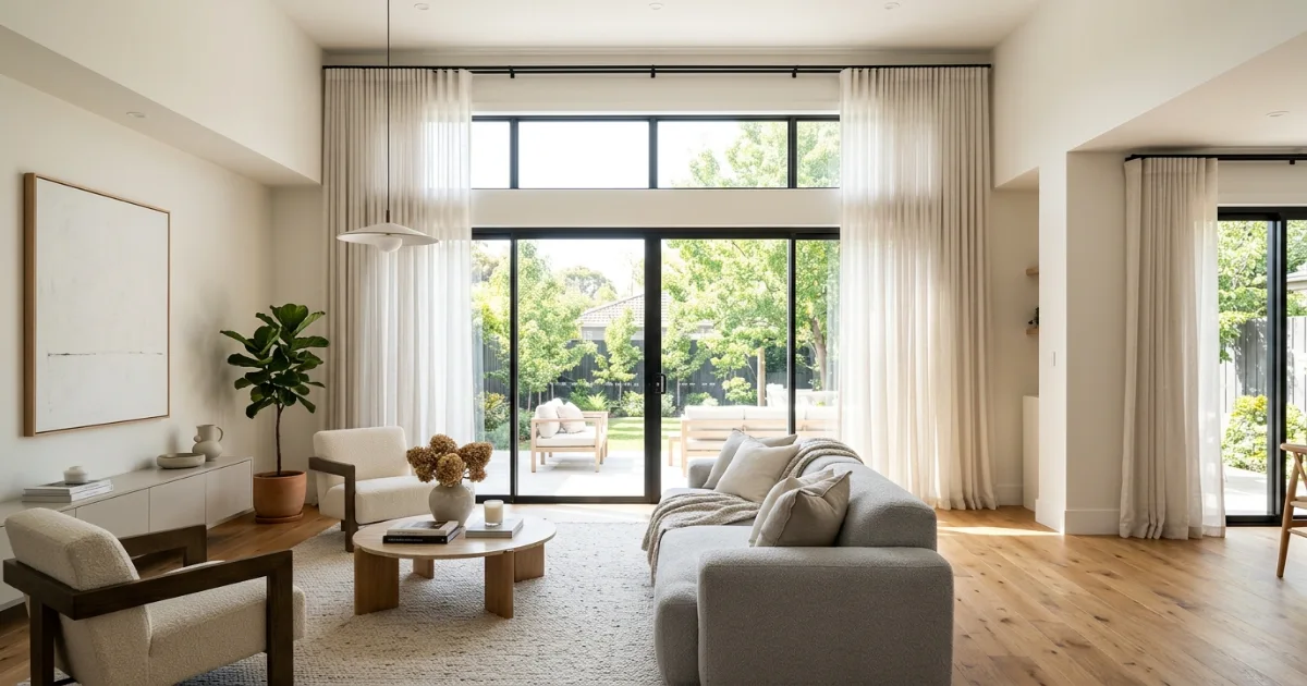 Curtain rod mounting height near the ceiling to make a room feel taller