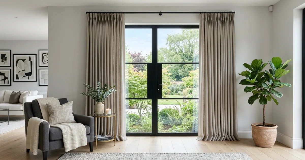 Curtain rod width measurement extending beyond a window frame