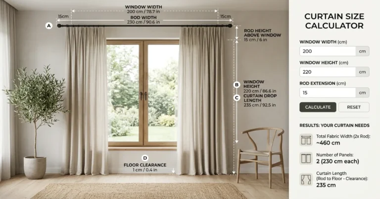 Curtain size calculator window measurements