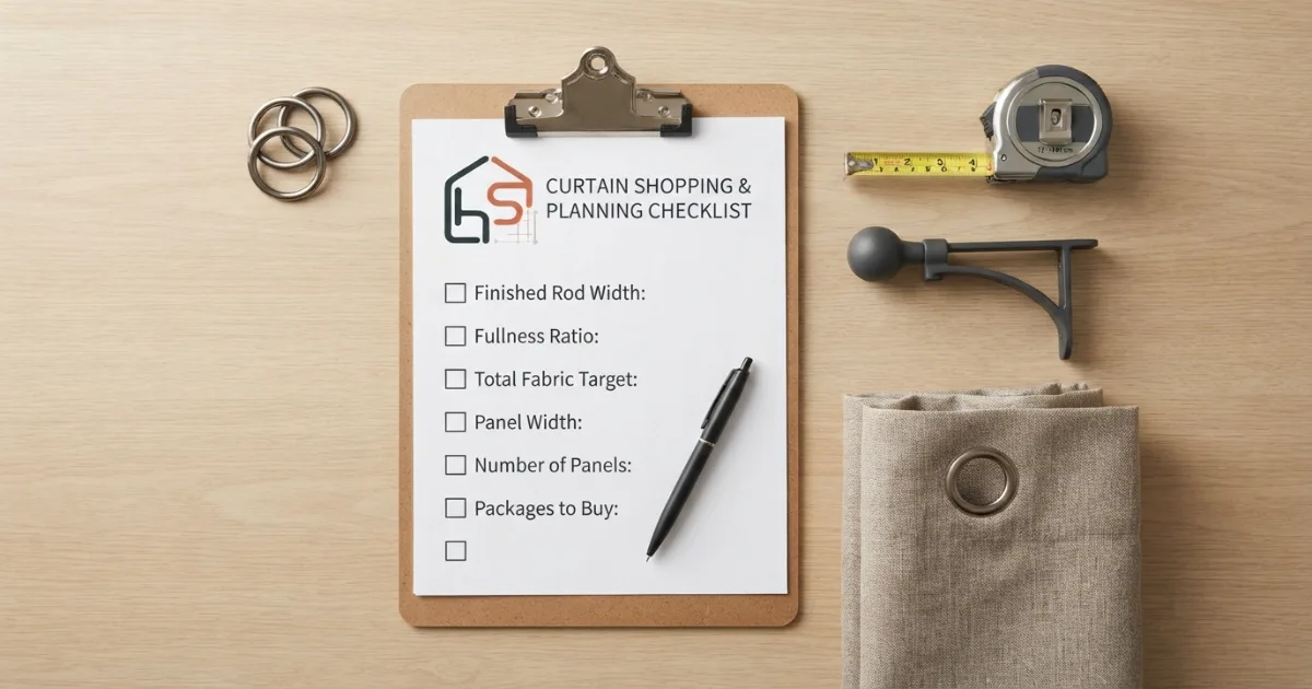 How wide should curtains be buying checklist with rod width fullness and panel count