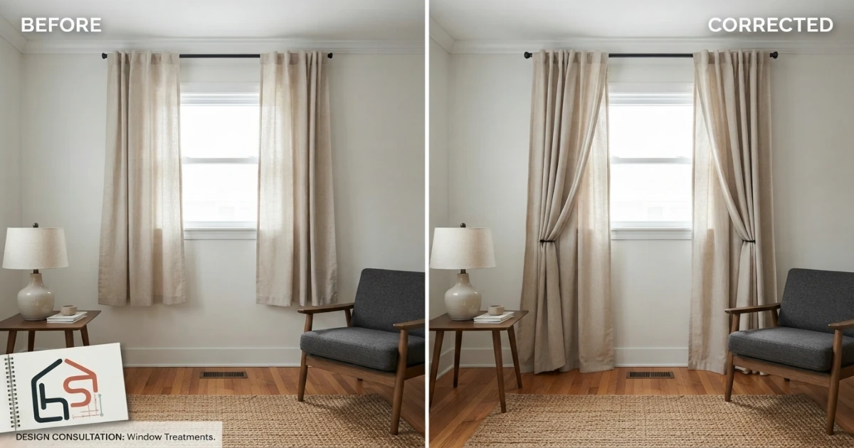 Curtains too short before and after using correct replacement length