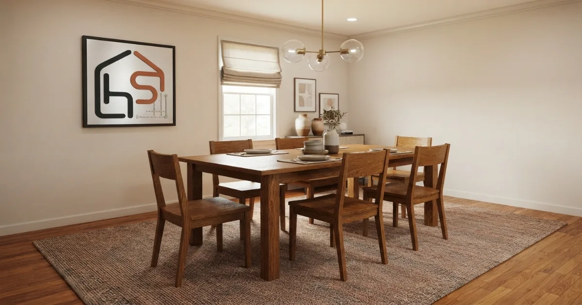 How much floor around rug should show while dining chairs remain fully supported