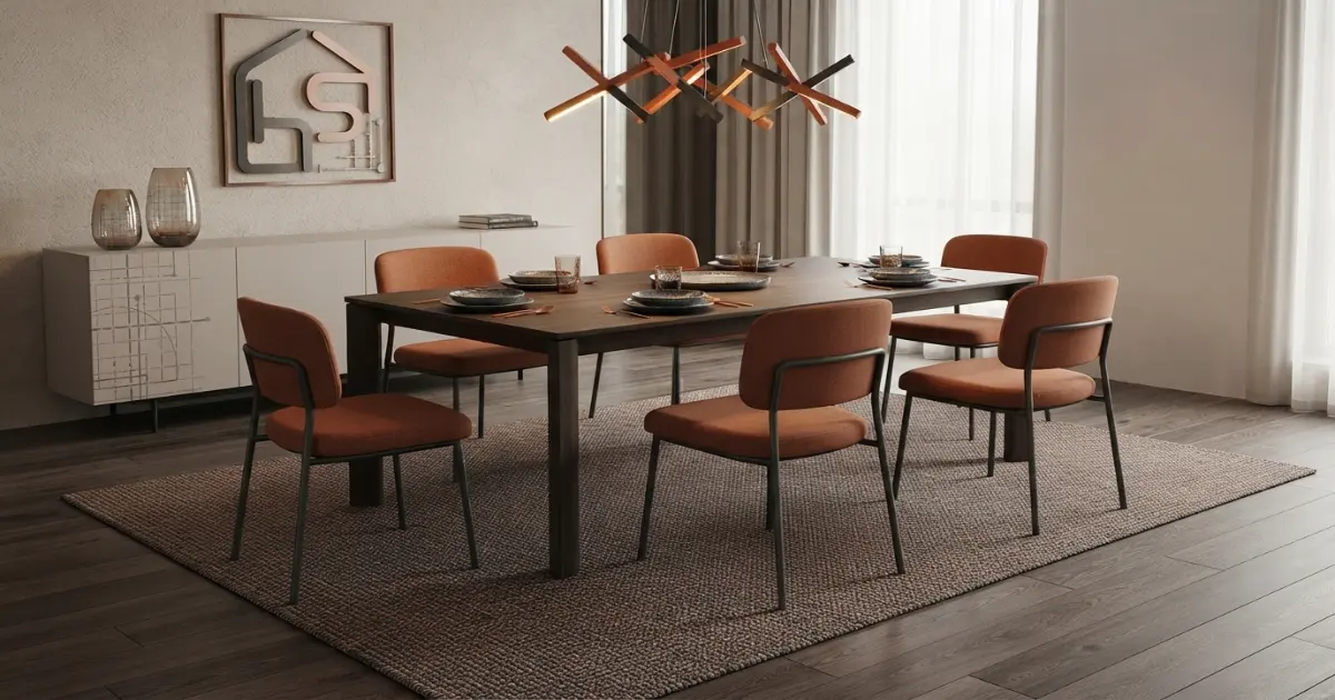 Dining room rug placement rules with chairs pulled back
