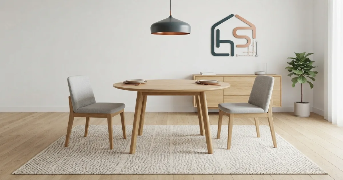 Round rug sizes under a round dining table with chair pullout