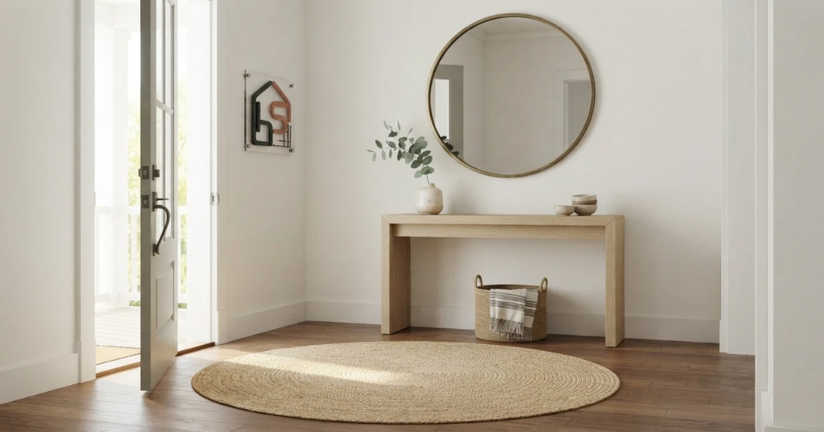 Round rug sizes for an entryway or foyer