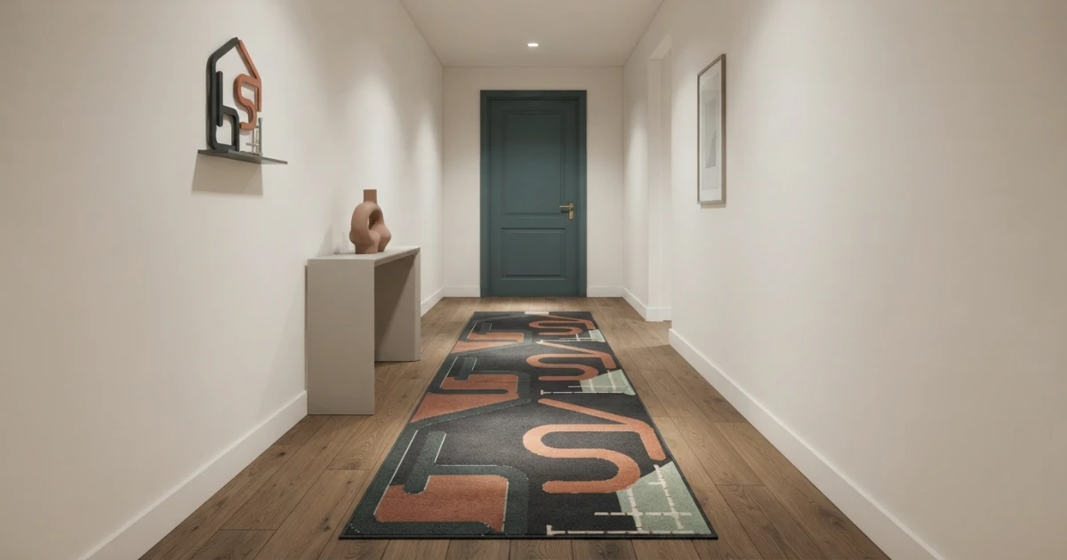 Entryway rug size for a narrow entrance using a runner