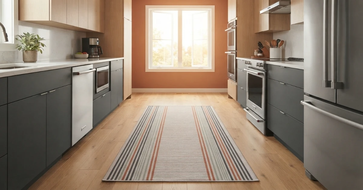 Kitchen runner size for a galley kitchen aisle