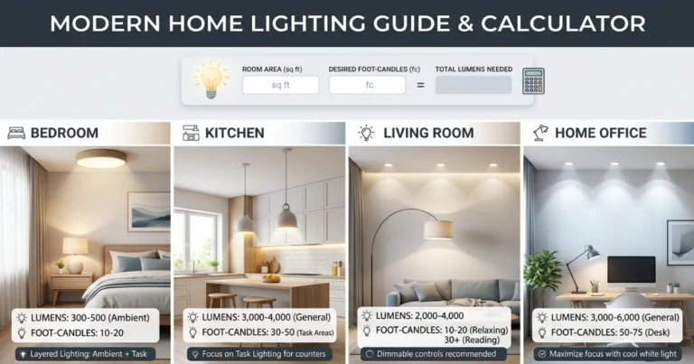 Lighting calculator room type and lumen recommendation guide