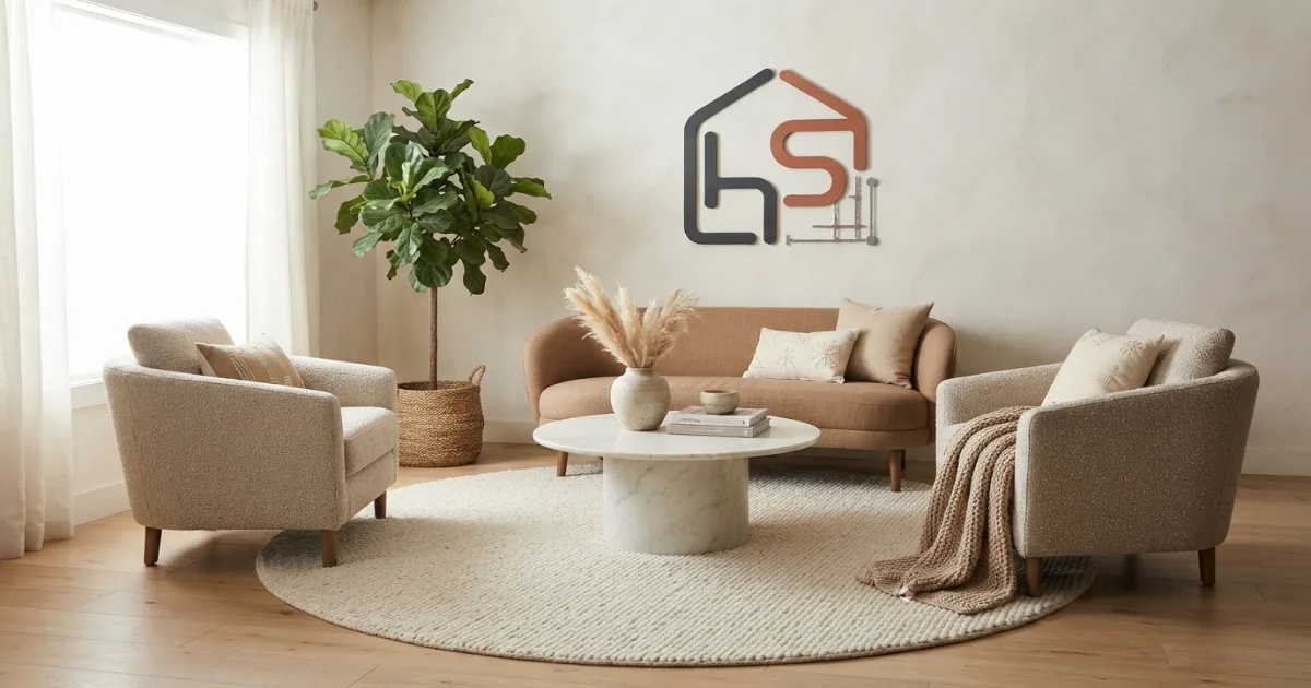 Round rug sizes for a living room conversation area