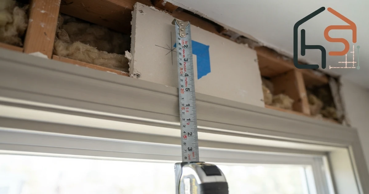 How far above the window to hang a curtain rod measurement diagram