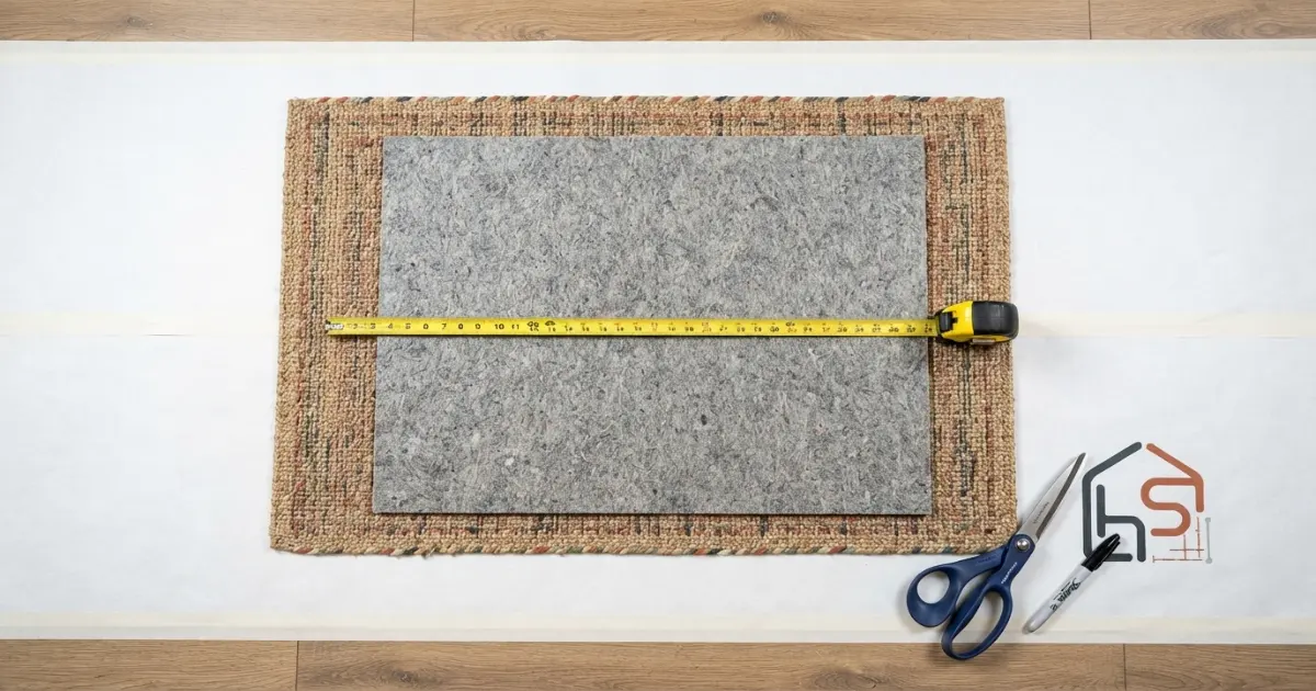 how to measure and trim a rug pad one inch inside the rug edge