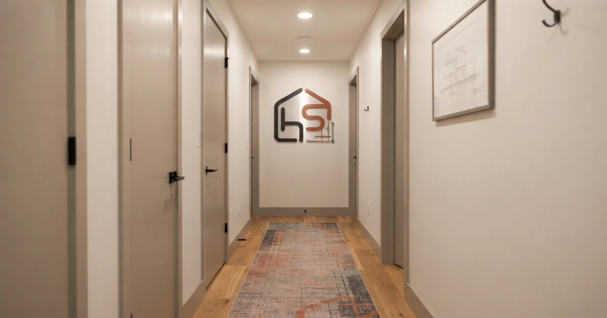 Hallway runner rug size for a narrow corridor with visible side borders