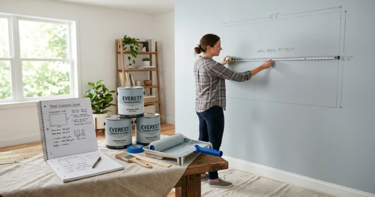 Paint coverage guide showing wall measurement and gallon planning