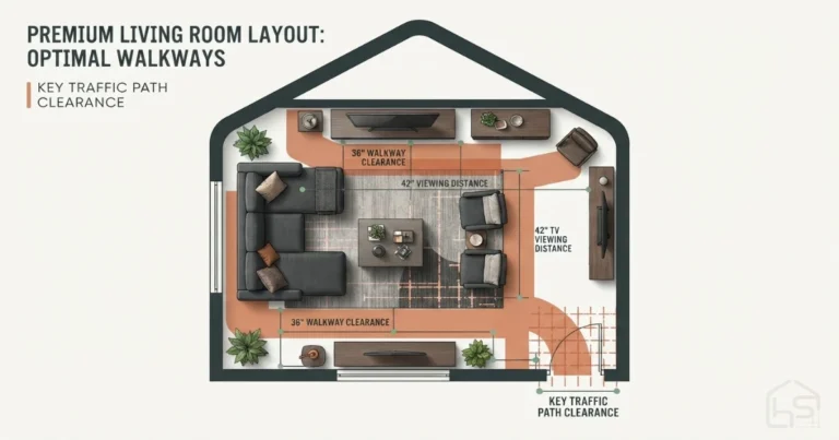 Room layout calculator walkway guide.