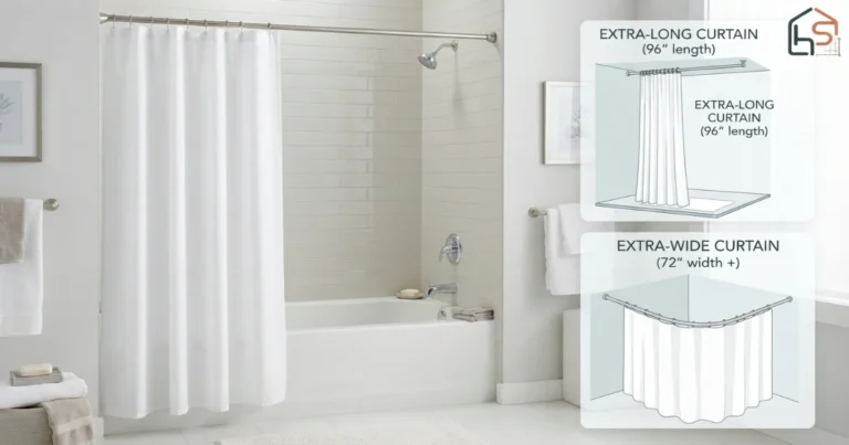 Standard extra long extra wide shower curtains