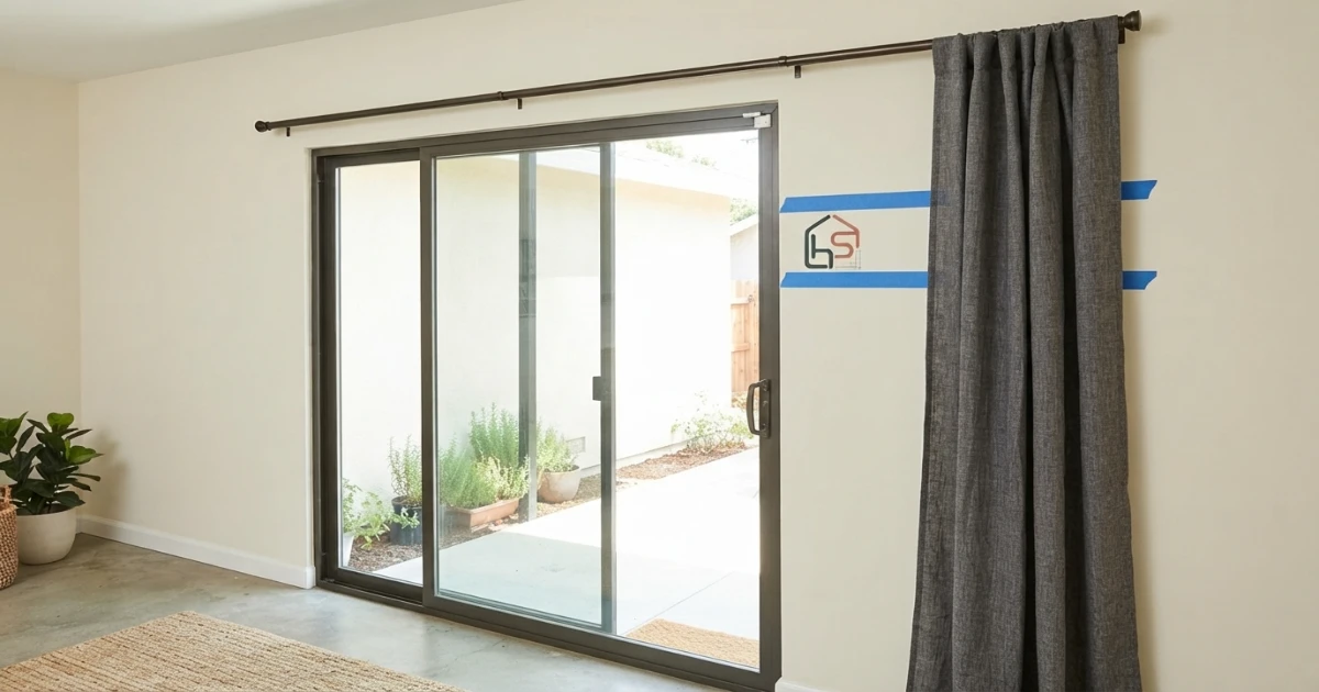 Curtain rod length and stack back for a sliding patio door