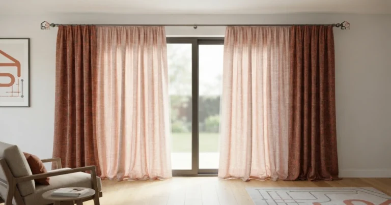 Sliding door curtains width fullness stack‑back