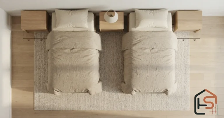 5×8 rug size under twin bed placement diagram with nightstands