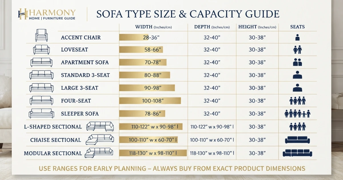 Standard sofa dimensions chart for loveseat apartment sofa three-seat sofa sleeper and sectional