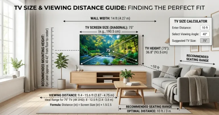 TV size calculator viewing distance and screen size guide