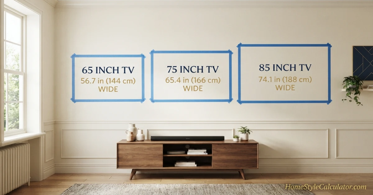 TV width comparison at 10 feet for 65 75 and 85-inch TVs