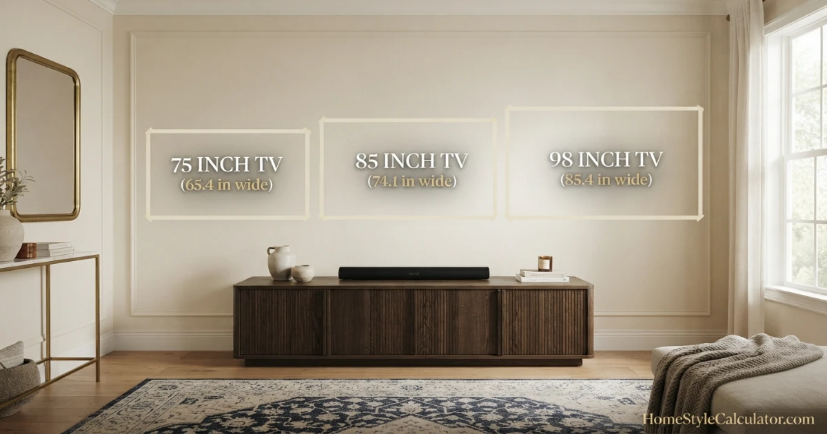 TV width comparison at 12 feet for 75 85 and 98-inch TVs