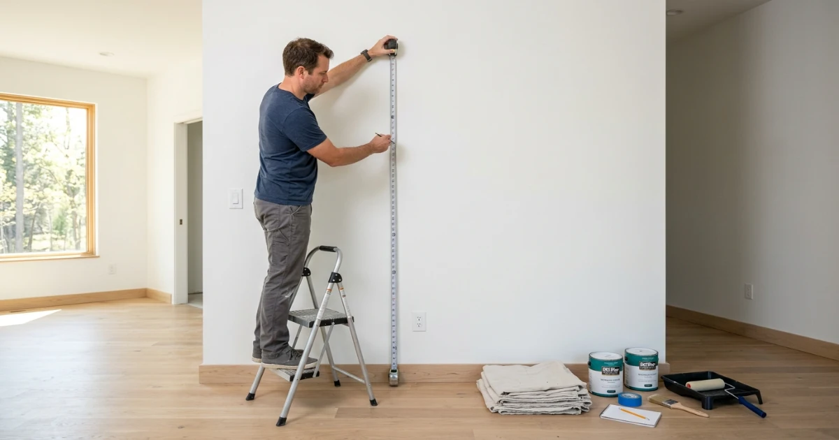 Paint coverage guide wall area measurement example