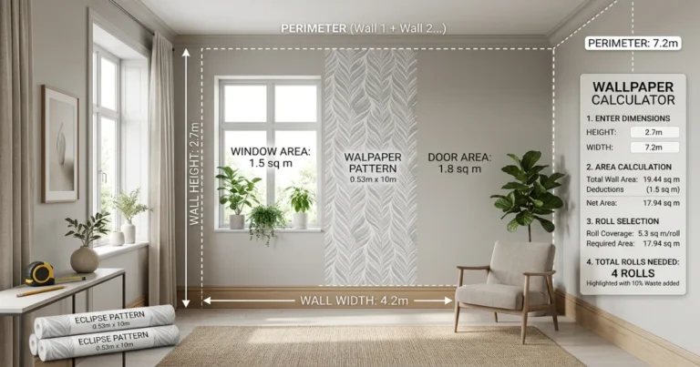 Wallpaper calculator wall measurements and area guide