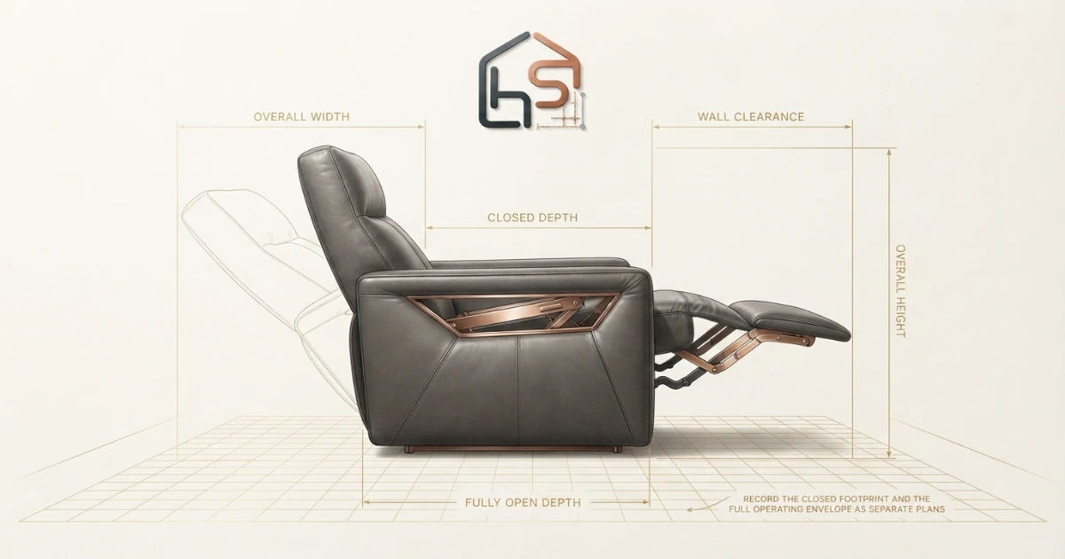 How to measure recliner dimensions including closed depth open depth and wall gap