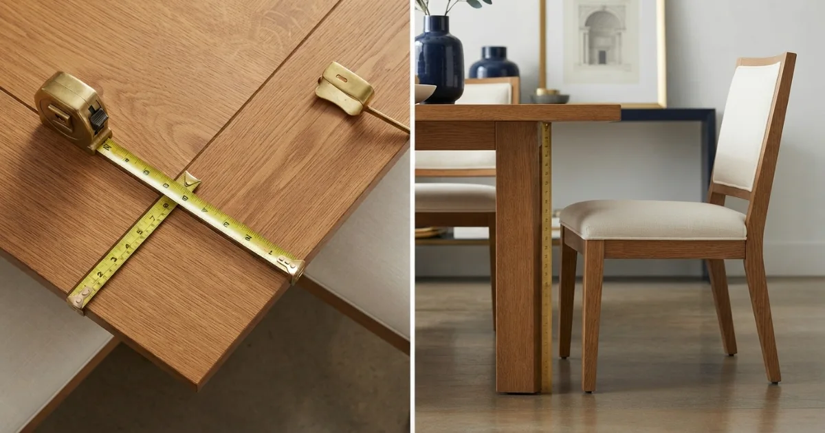 How to measure a dining table and chair clearance